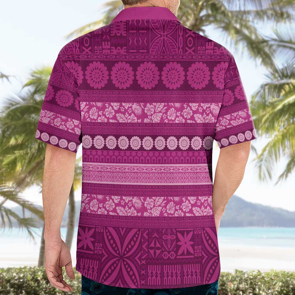 Fiji Marau na Kerisimasi Hawaiian Shirt Pink Tapa Masi Inspired Christmas - Polynesian Pride