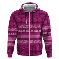 Fiji Marau na Kerisimasi Hoodie Pink Tapa Masi Inspired Christmas - Polynesian Pride