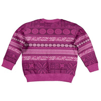 Fiji Marau na Kerisimasi Kid Ugly Christmas Sweater Pink Tapa Masi Inspired Christmas - Polynesian Pride