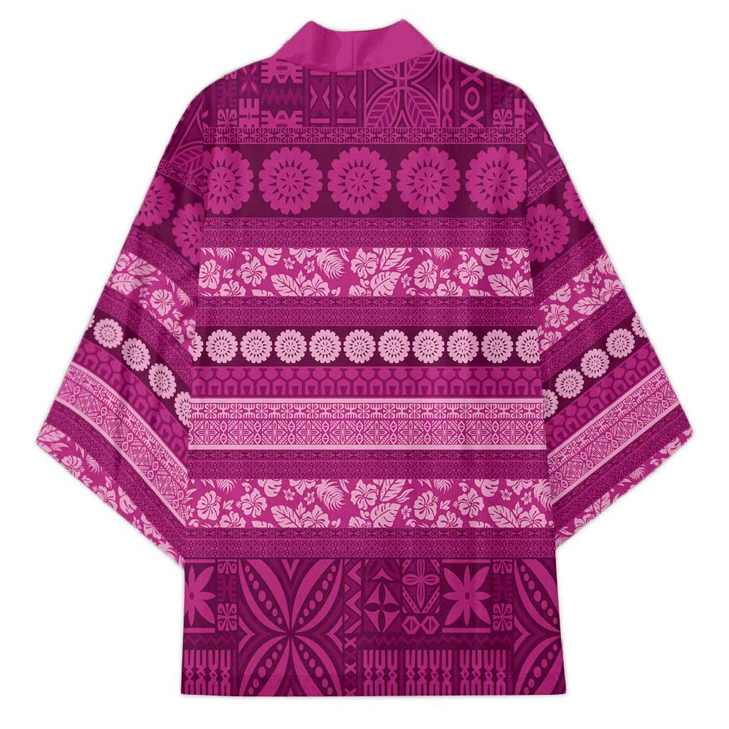 Fiji Marau na Kerisimasi Kimono Pink Tapa Masi Inspired Christmas - Polynesian Pride