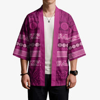 Fiji Marau na Kerisimasi Kimono Pink Tapa Masi Inspired Christmas - Polynesian Pride