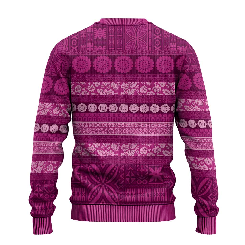 Fiji Marau na Kerisimasi Ugly Christmas Sweater Pink Tapa Masi Inspired Christmas - Polynesian Pride
