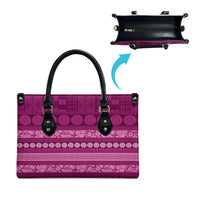 Fiji Marau na Kerisimasi Leather Bag Pink Tapa Masi Inspired Christmas - Polynesian Pride