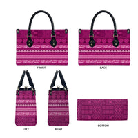 Fiji Marau na Kerisimasi Leather Bag Pink Tapa Masi Inspired Christmas - Polynesian Pride
