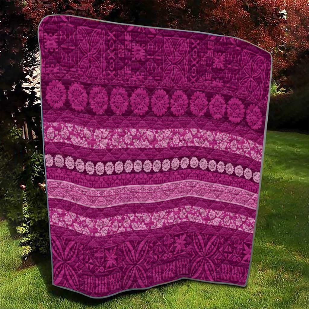 Fiji Marau na Kerisimasi Quilt Pink Tapa Masi Inspired Christmas - Polynesian Pride