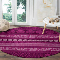 Fiji Marau na Kerisimasi Round Carpet Pink Tapa Masi Inspired Christmas - Polynesian Pride