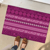 Fiji Marau na Kerisimasi Rubber Doormat Pink Tapa Masi Inspired Christmas - Polynesian Pride