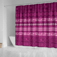 Fiji Marau na Kerisimasi Shower Curtain Pink Tapa Masi Inspired Christmas - Polynesian Pride