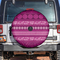 Fiji Marau na Kerisimasi Spare Tire Cover Pink Tapa Masi Inspired Christmas - Polynesian Pride