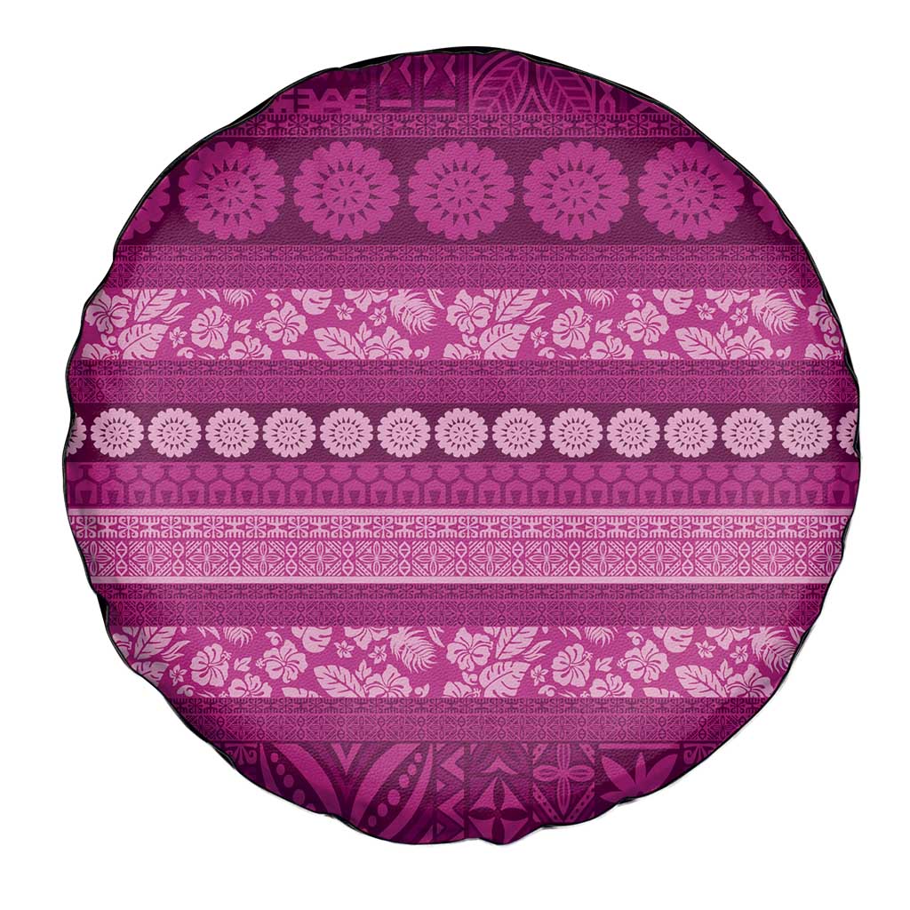 Fiji Marau na Kerisimasi Spare Tire Cover Pink Tapa Masi Inspired Christmas - Polynesian Pride