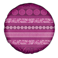 Fiji Marau na Kerisimasi Spare Tire Cover Pink Tapa Masi Inspired Christmas - Polynesian Pride