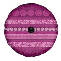 Fiji Marau na Kerisimasi Spare Tire Cover Pink Tapa Masi Inspired Christmas - Polynesian Pride
