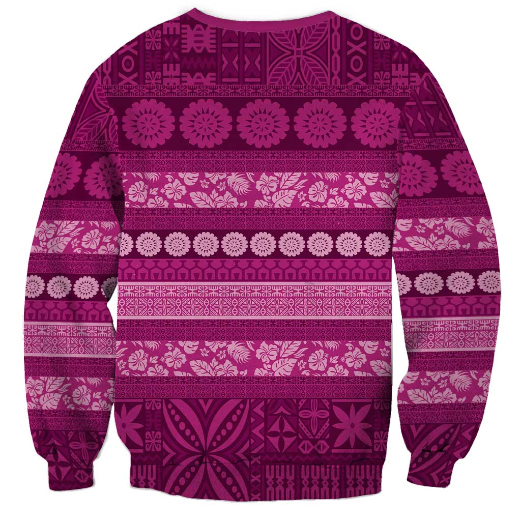 Fiji Marau na Kerisimasi Sweatshirt Pink Tapa Masi Inspired Christmas - Polynesian Pride