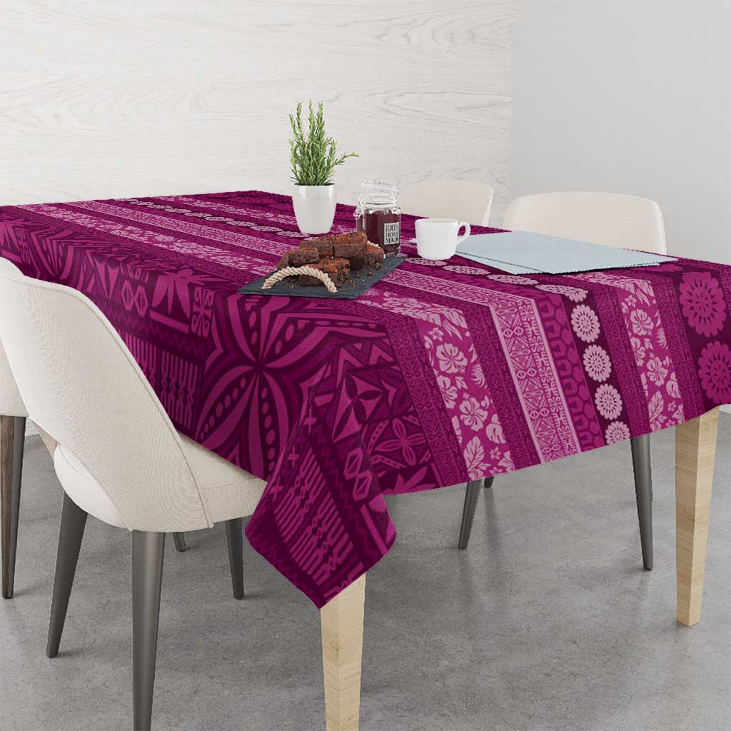 Fiji Marau na Kerisimasi Tablecloth Pink Tapa Masi Inspired Christmas - Polynesian Pride