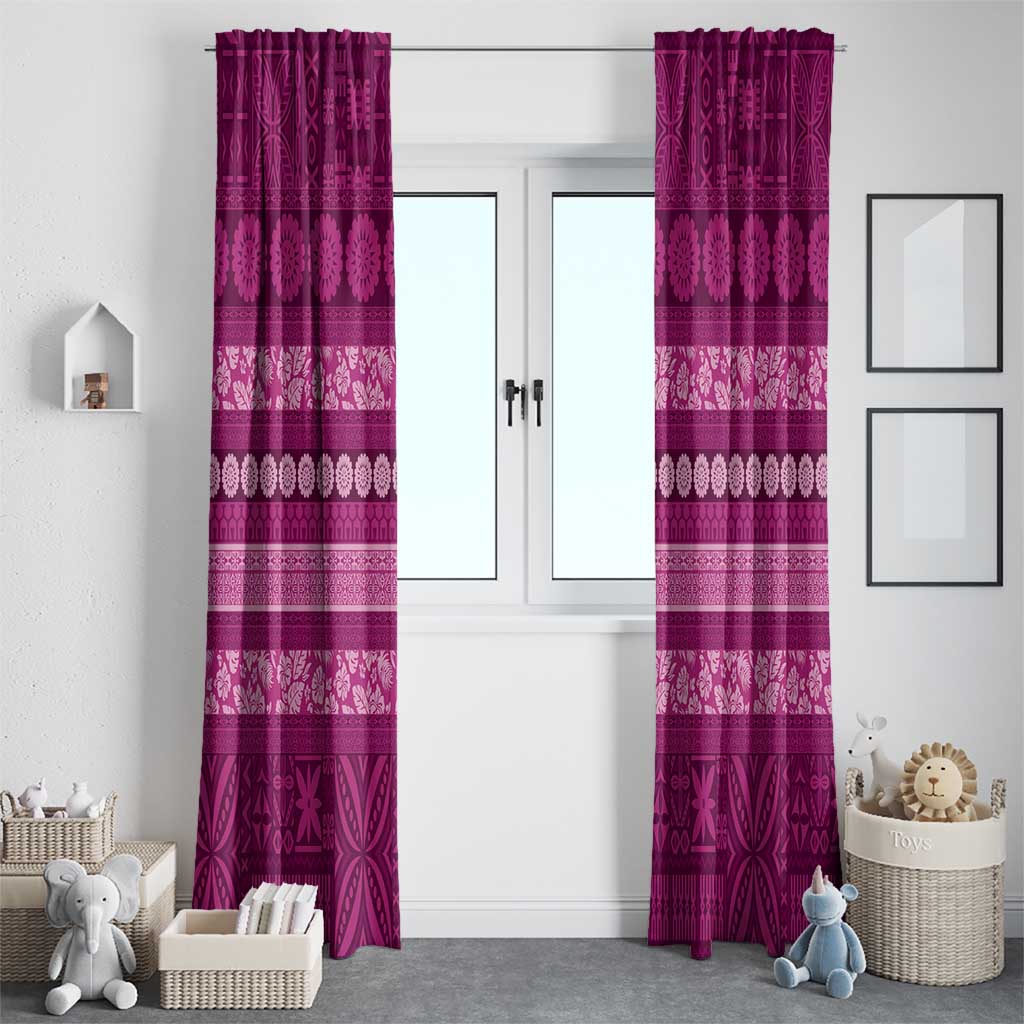 Fiji Marau na Kerisimasi Window Curtain Pink Tapa Masi Inspired Christmas - Polynesian Pride