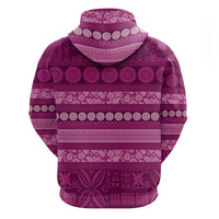 Fiji Marau na Kerisimasi Zip Hoodie Pink Tapa Masi Inspired Christmas - Polynesian Pride