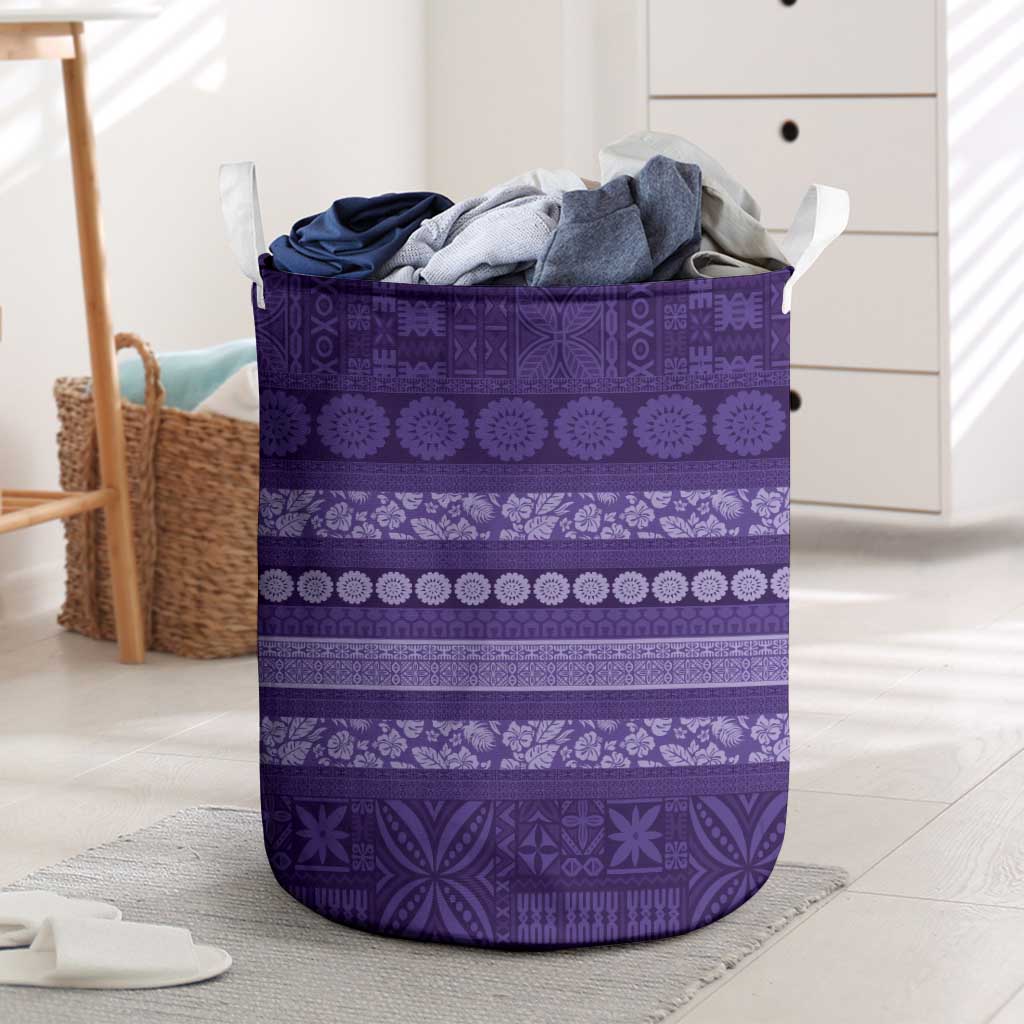 Fiji Marau na Kerisimasi Laundry Basket Purple Tapa Masi Inspired Christmas - Polynesian Pride