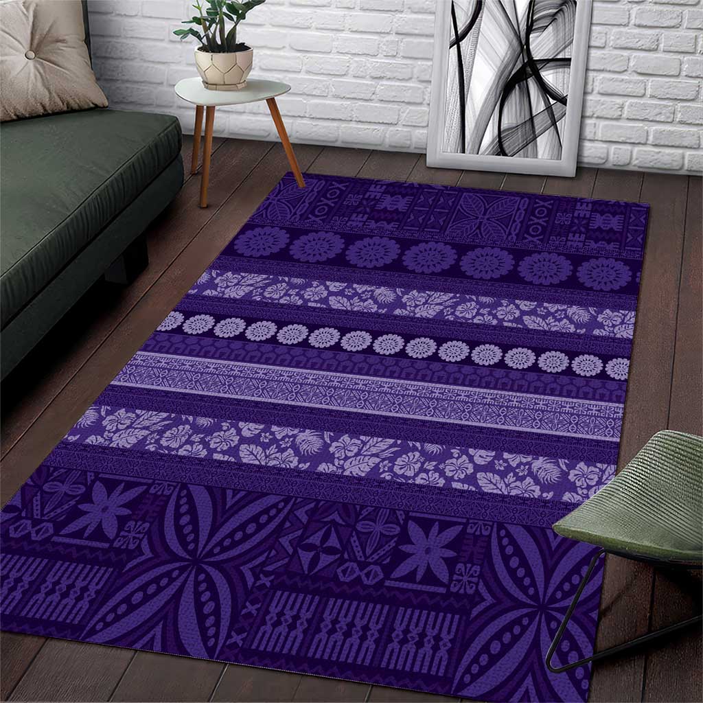 Fiji Marau na Kerisimasi Area Rug Purple Tapa Masi Inspired Christmas - Polynesian Pride