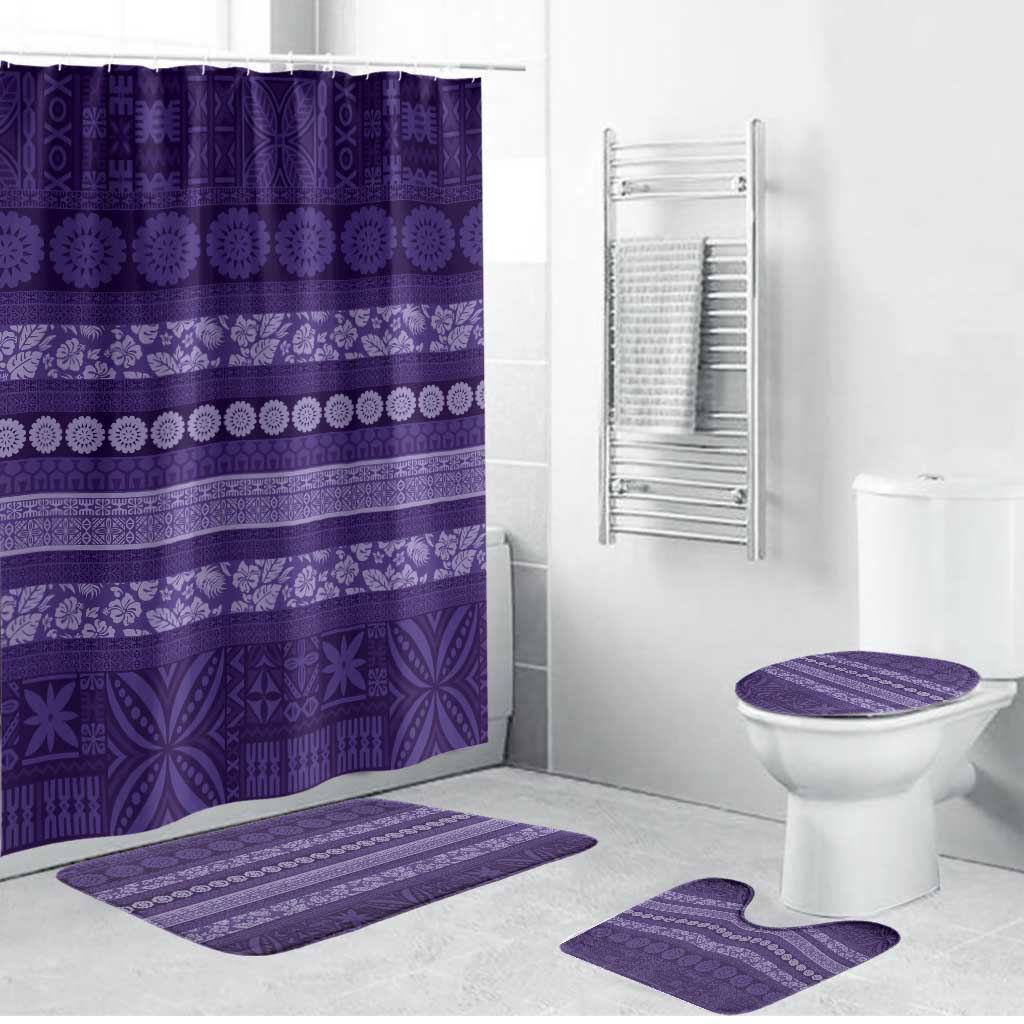 Fiji Marau na Kerisimasi Bathroom Set Purple Tapa Masi Inspired Christmas - Polynesian Pride