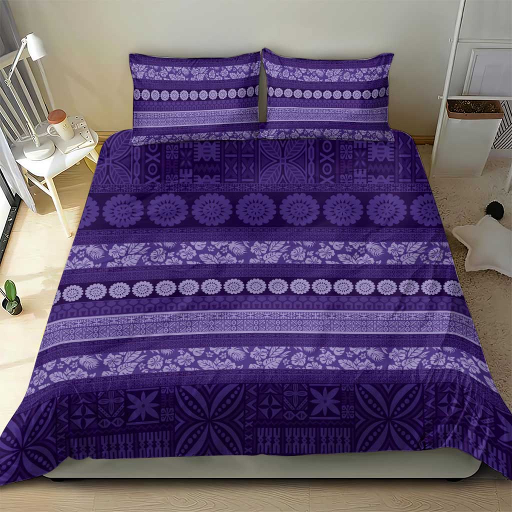 Fiji Marau na Kerisimasi Bedding Set Purple Tapa Masi Inspired Christmas - Polynesian Pride