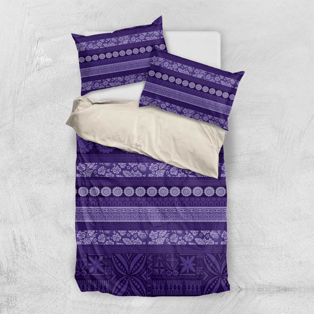 Fiji Marau na Kerisimasi Bedding Set Purple Tapa Masi Inspired Christmas - Polynesian Pride