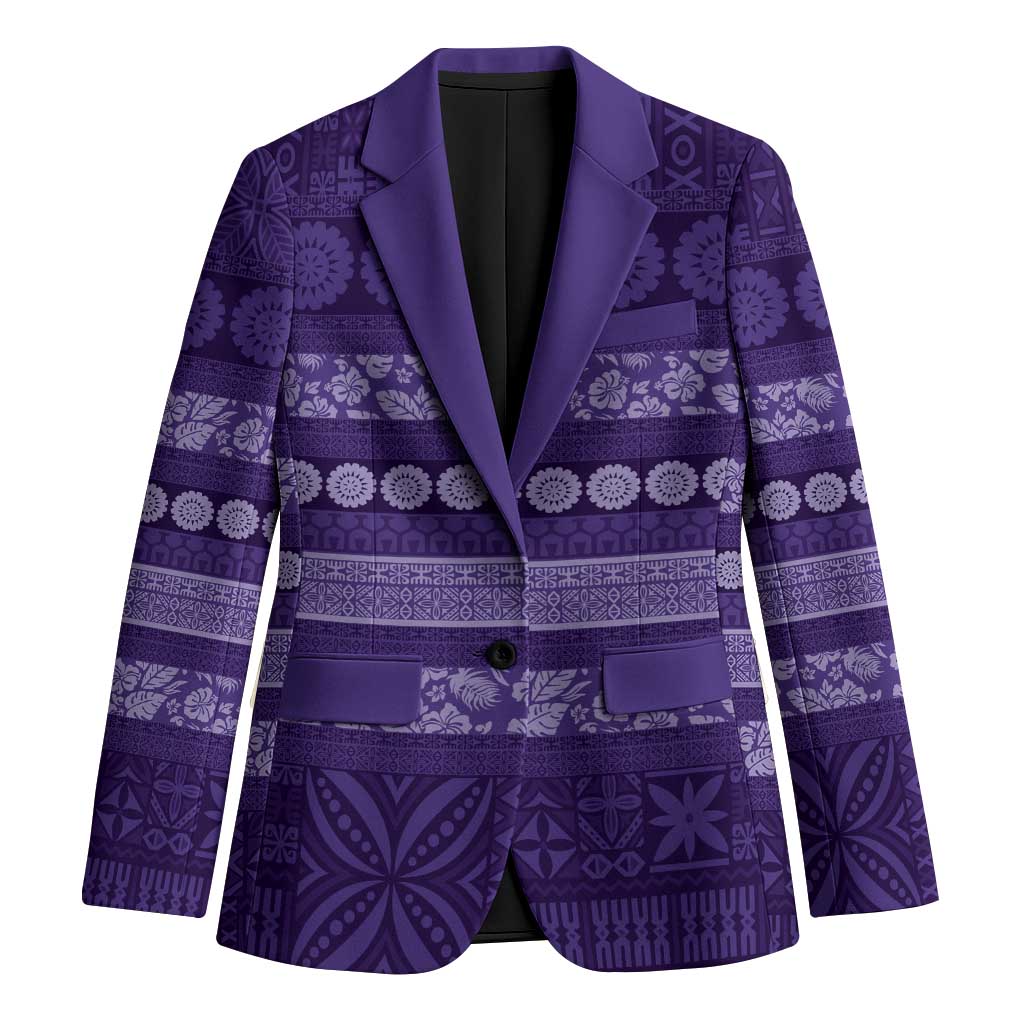 Fiji Marau na Kerisimasi Blazer Purple Tapa Masi Inspired Christmas - Polynesian Pride