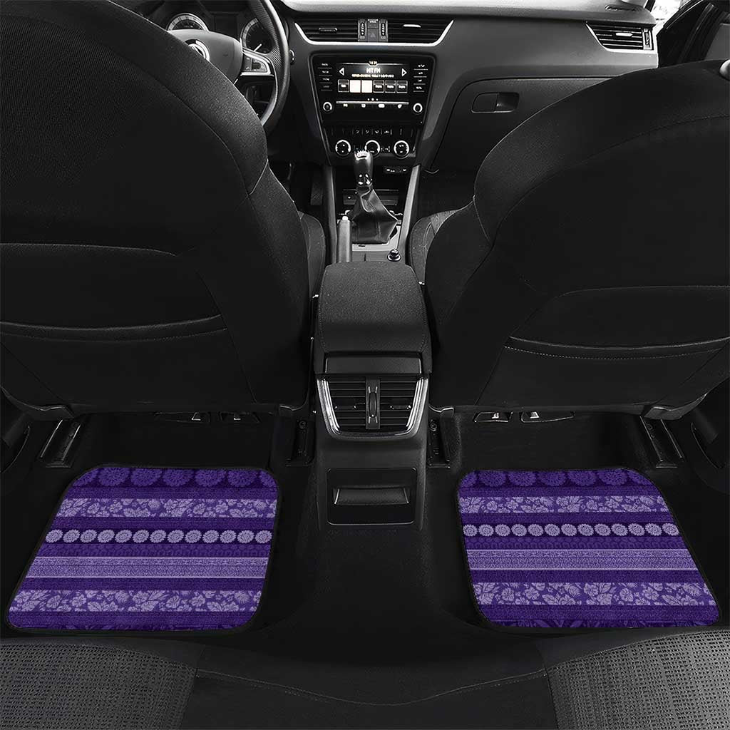 Fiji Marau na Kerisimasi Car Mats Purple Tapa Masi Inspired Christmas - Polynesian Pride