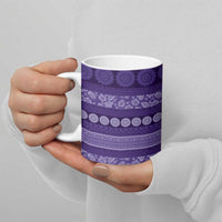 Fiji Marau na Kerisimasi Ceramic Mug Purple Tapa Masi Inspired Christmas - Polynesian Pride
