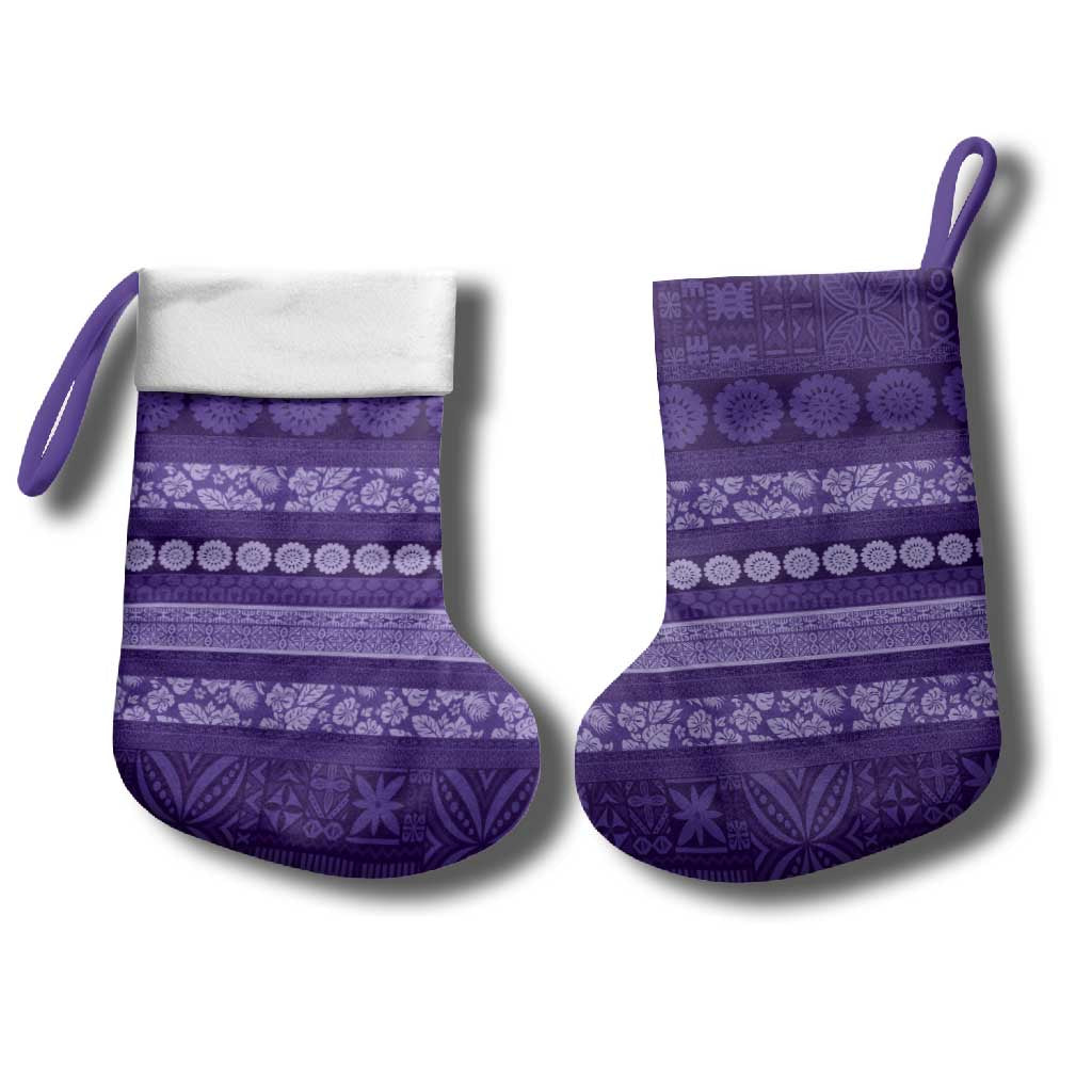 Fiji Marau na Kerisimasi Christmas Stocking Purple Tapa Masi Inspired Christmas - Polynesian Pride