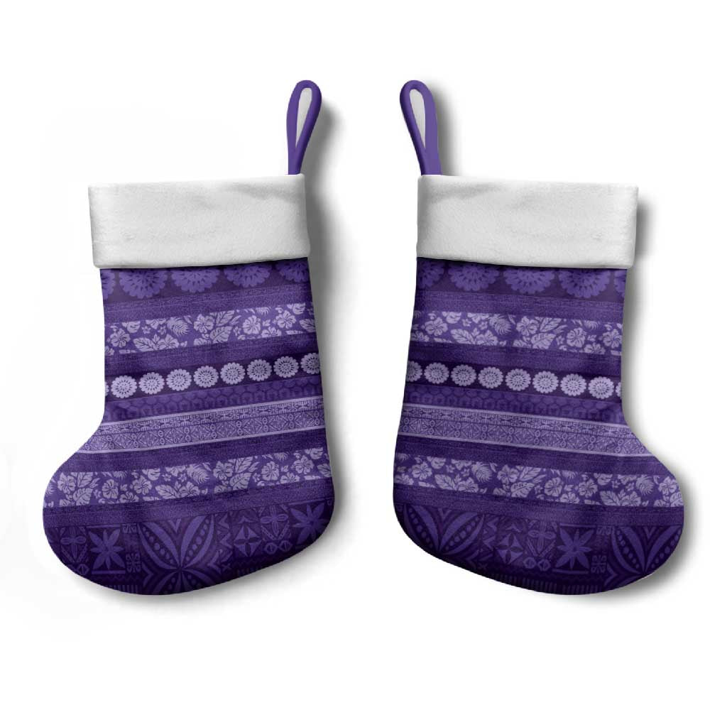Fiji Marau na Kerisimasi Christmas Stocking Purple Tapa Masi Inspired Christmas - Polynesian Pride