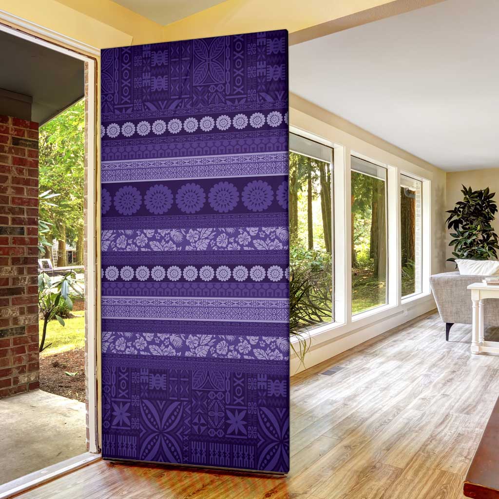 Fiji Marau na Kerisimasi Door Cover Purple Tapa Masi Inspired Christmas - Polynesian Pride