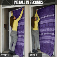 Fiji Marau na Kerisimasi Door Cover Purple Tapa Masi Inspired Christmas - Polynesian Pride