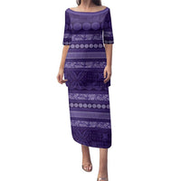 Fiji Marau na Kerisimasi Family Matching Puletasi and Hawaiian Shirt Purple Tapa Masi Inspired Christmas - Polynesian Pride