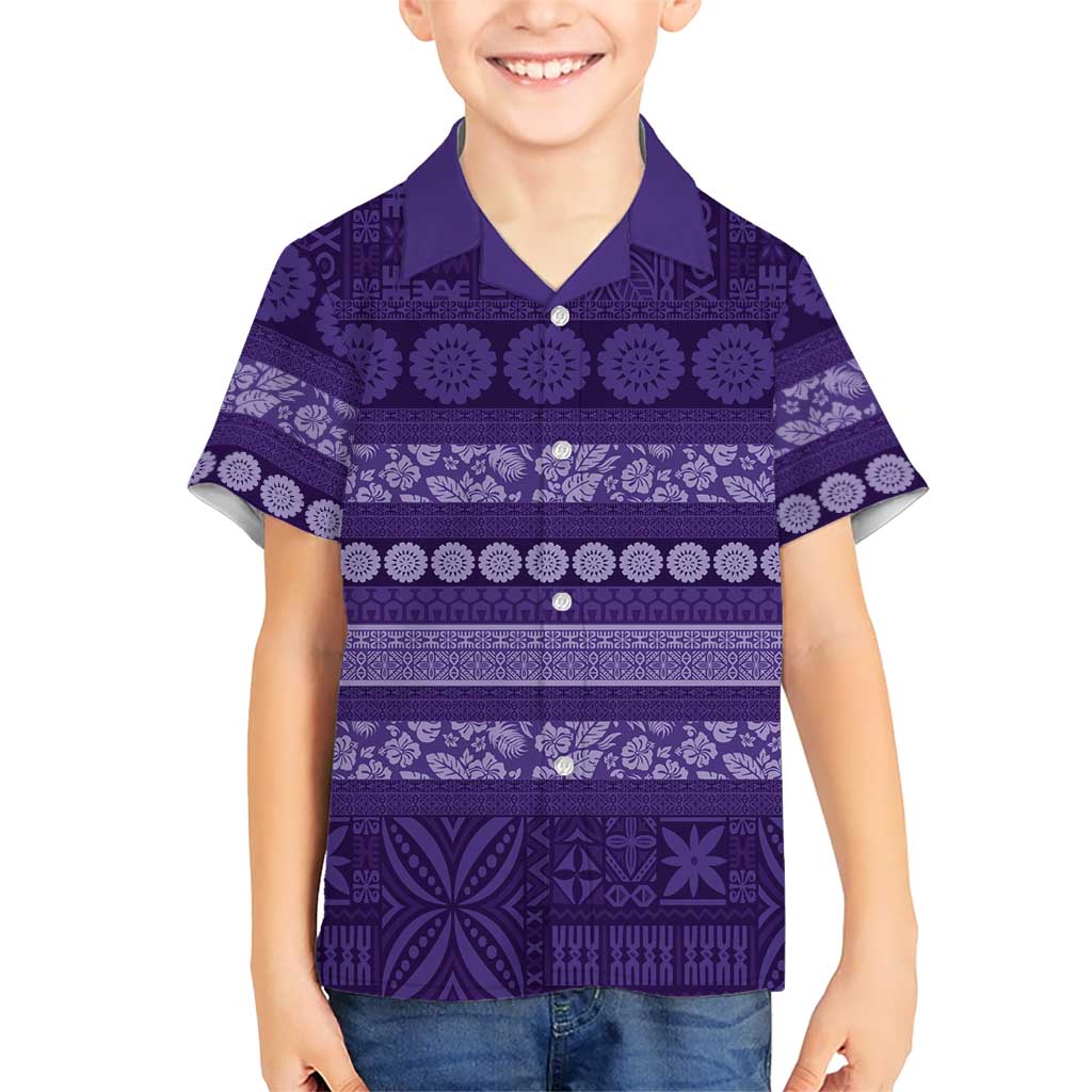 Fiji Marau na Kerisimasi Hawaiian Shirt Purple Tapa Masi Inspired Christmas LT9 - Polynesian Pride