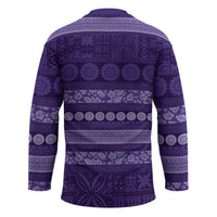 Fiji Marau na Kerisimasi Hockey Jersey Purple Tapa Masi Inspired Christmas - Polynesian Pride
