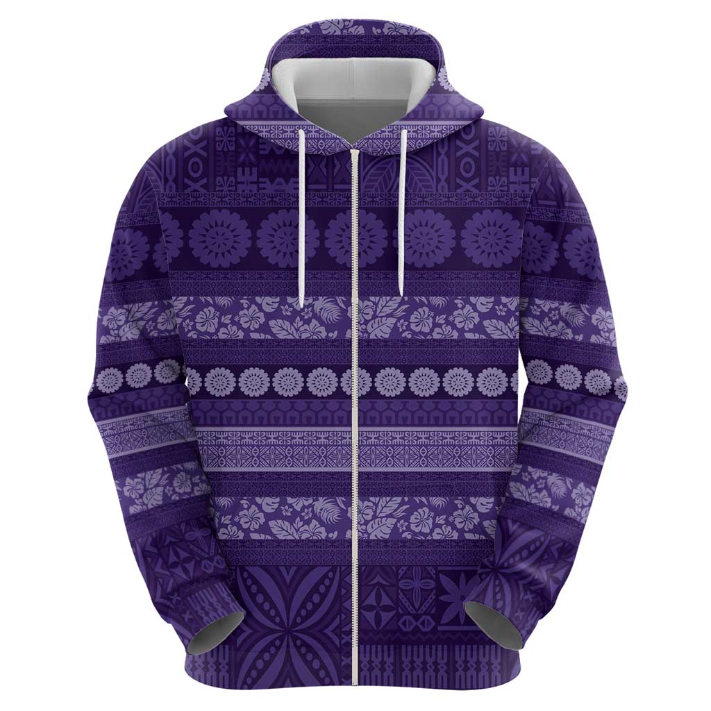 Fiji Marau na Kerisimasi Hoodie Purple Tapa Masi Inspired Christmas - Polynesian Pride