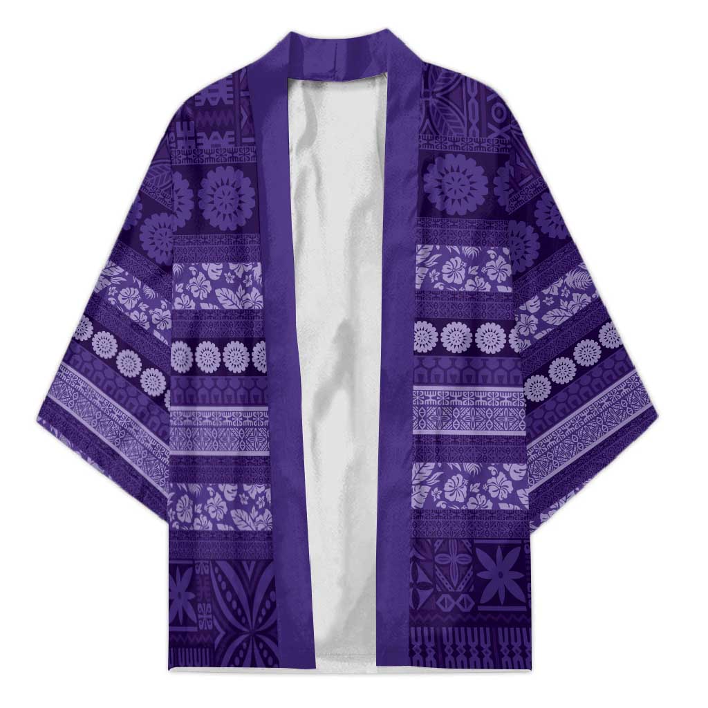 Fiji Marau na Kerisimasi Kimono Purple Tapa Masi Inspired Christmas - Polynesian Pride