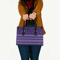 Fiji Marau na Kerisimasi Leather Bag Purple Tapa Masi Inspired Christmas - Polynesian Pride