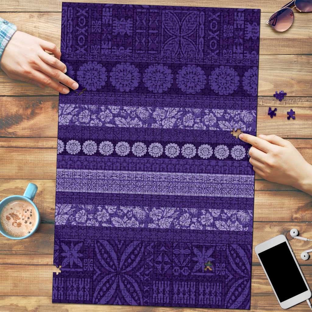 Fiji Marau na Kerisimasi Puzzle Purple Tapa Masi Inspired Christmas - Polynesian Pride