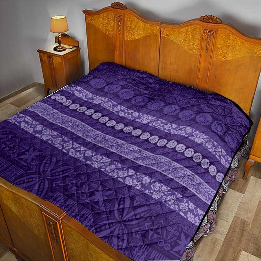 Fiji Marau na Kerisimasi Quilt Purple Tapa Masi Inspired Christmas - Polynesian Pride