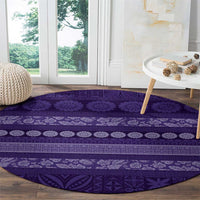 Fiji Marau na Kerisimasi Round Carpet Purple Tapa Masi Inspired Christmas - Polynesian Pride