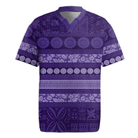 Fiji Marau na Kerisimasi Rugby Jersey Purple Tapa Masi Inspired Christmas - Polynesian Pride