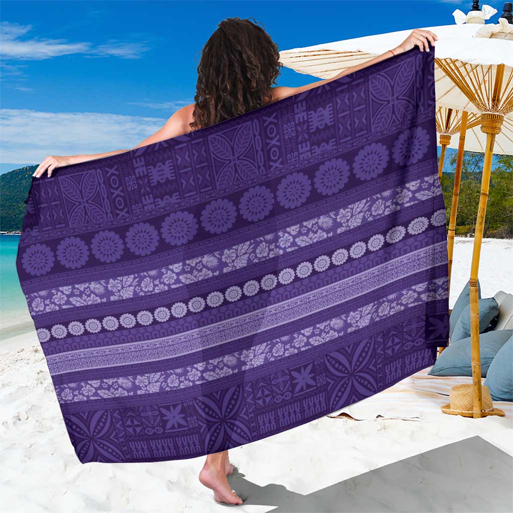Fiji Marau na Kerisimasi Sarong Purple Tapa Masi Inspired Christmas - Polynesian Pride