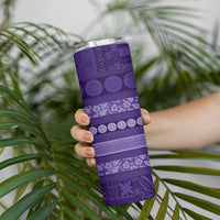 Fiji Marau na Kerisimasi Skinny Tumbler Purple Tapa Masi Inspired Christmas - Polynesian Pride