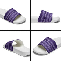 Fiji Marau na Kerisimasi Slide Sandals Purple Tapa Masi Inspired Christmas - Polynesian Pride