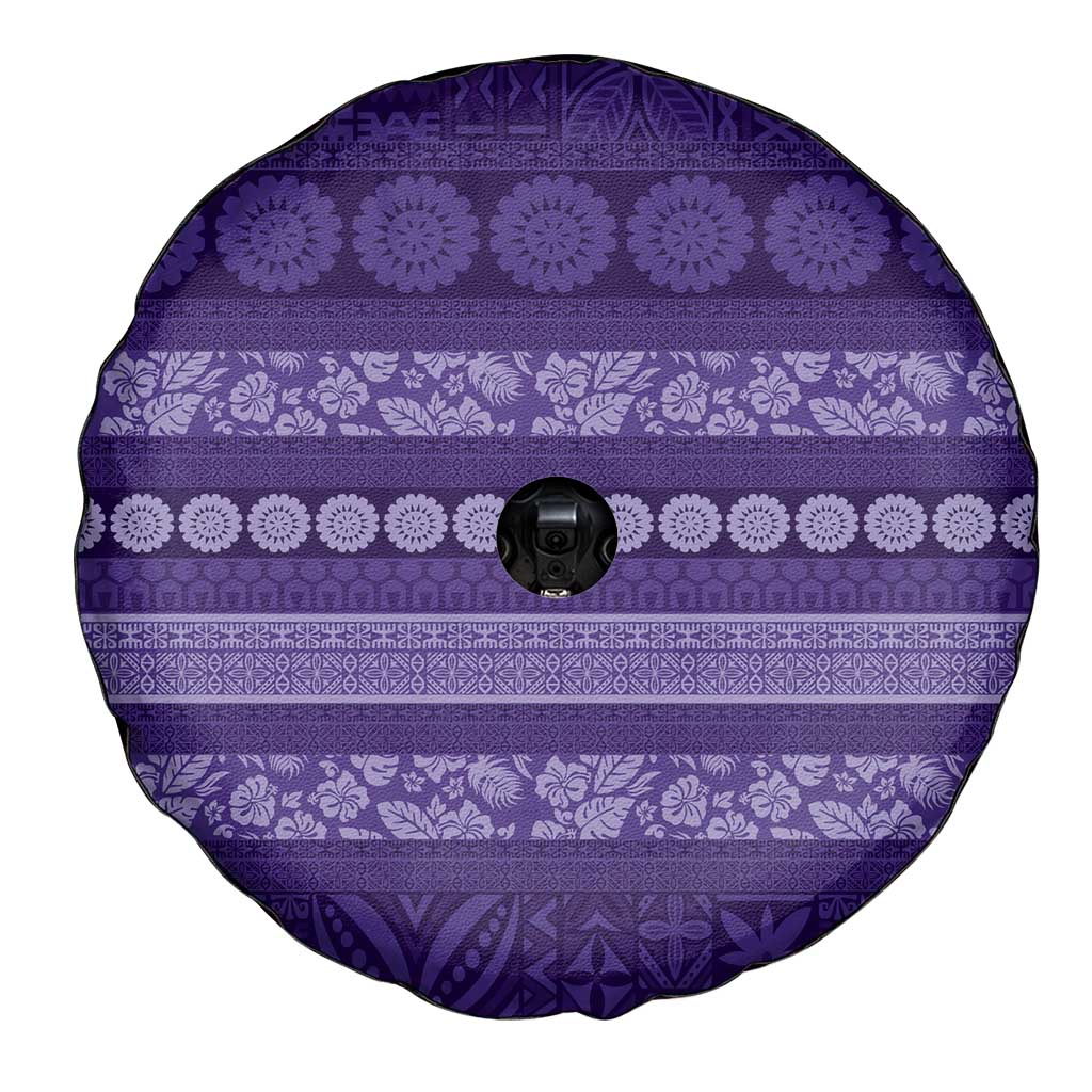 Fiji Marau na Kerisimasi Spare Tire Cover Purple Tapa Masi Inspired Christmas - Polynesian Pride