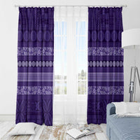 Fiji Marau na Kerisimasi Window Curtain Purple Tapa Masi Inspired Christmas - Polynesian Pride