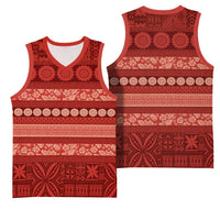 Fiji Marau na Kerisimasi Basketball Jersey Red Tapa Masi Inspired Christmas - Polynesian Pride