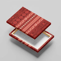Fiji Marau na Kerisimasi Canvas Wall Art Red Tapa Masi Inspired Christmas - Polynesian Pride