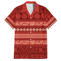 Fiji Marau na Kerisimasi Hawaiian Shirt Red Tapa Masi Inspired Christmas - Polynesian Pride